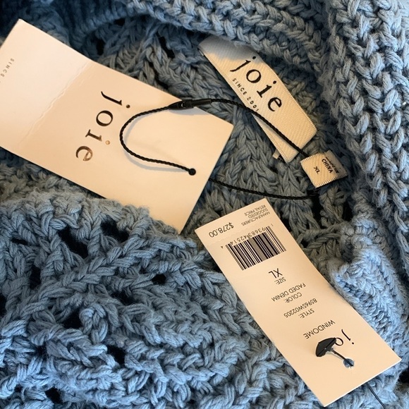 Joie NWT MSRP $228 Drop Shoulder 100% Cotton Knit Crewneck Relaxed Sweater XL - Picture 3 of 5
